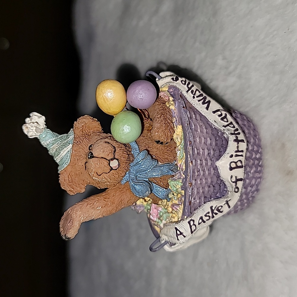 BOYDS BASKETBEARIES HAPPY, A BASKET OF BIRTHDAY WISHES Figurine